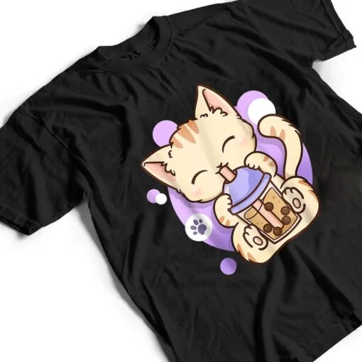 Cat Boba Tea Bubble Tea Anime Kawaii Neko for Girls Teenager T Shirt