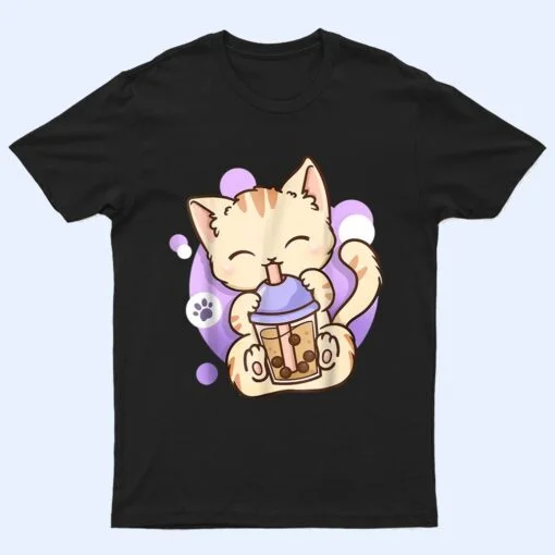 Cat Boba Tea Bubble Tea Anime Kawaii Neko for Girls Teenager T Shirt