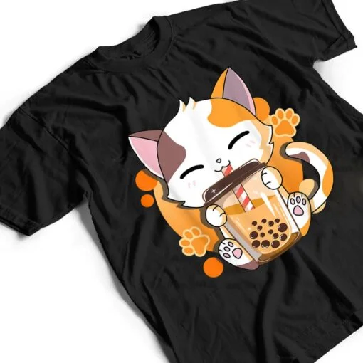 Cat Boba Tea Bubble Tea Anime Kawaii Neko for Girls Teenager_3 T Shirt