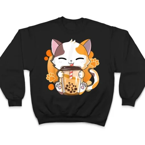 Cat Boba Tea Bubble Tea Anime Kawaii Neko for Girls Teenager_3 T Shirt