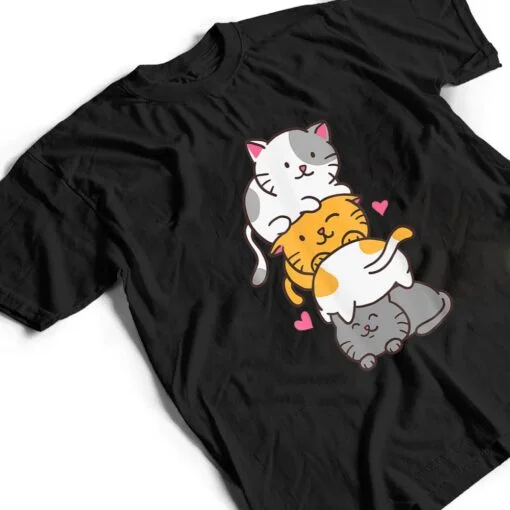 Cat Cats Cute Kitty Pile Anime Kawaii Neko Gift T Shirt