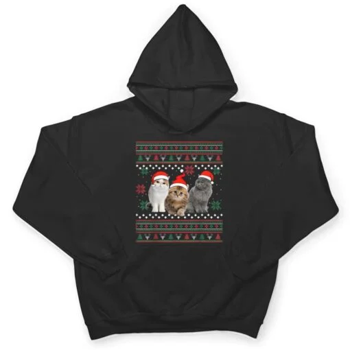 Cat Christmas Ugly Sweater Santa Hat Gifts For Cat Lover T Shirt