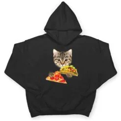 Cat Eating Taco and Pizza , Funny Kitty by Zany Brainy T Shirt Cat Eating Taco and Pizza , Funny Kitty by Zany Brainy T Shirt