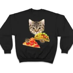 Cat Eating Taco and Pizza , Funny Kitty by Zany Brainy T Shirt Cat Eating Taco and Pizza , Funny Kitty by Zany Brainy T Shirt