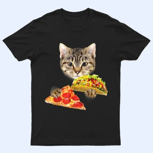 Cat Eating Taco and Pizza