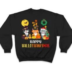 Cat Halloween Christmas Happy Hallothanksmas Thanksgiving T Shirt Cat Halloween Christmas Happy Hallothanksmas Thanksgiving T Shirt