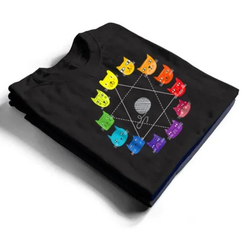 Cat Hemed Artist Color Wheel Educational Art Eacher T Shirt