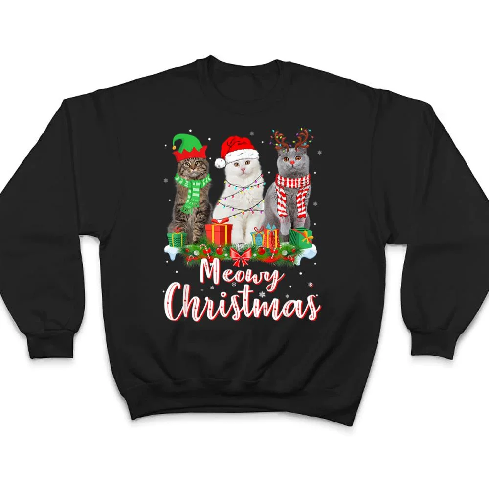 Cat-Meowy-Family-Matching-Christmas-Pajamas-Santa-Cats-Xmas-T-Shirt-4 Cat Meowy Family Matching Christmas Pajamas Santa Cats Xmas T Shirt