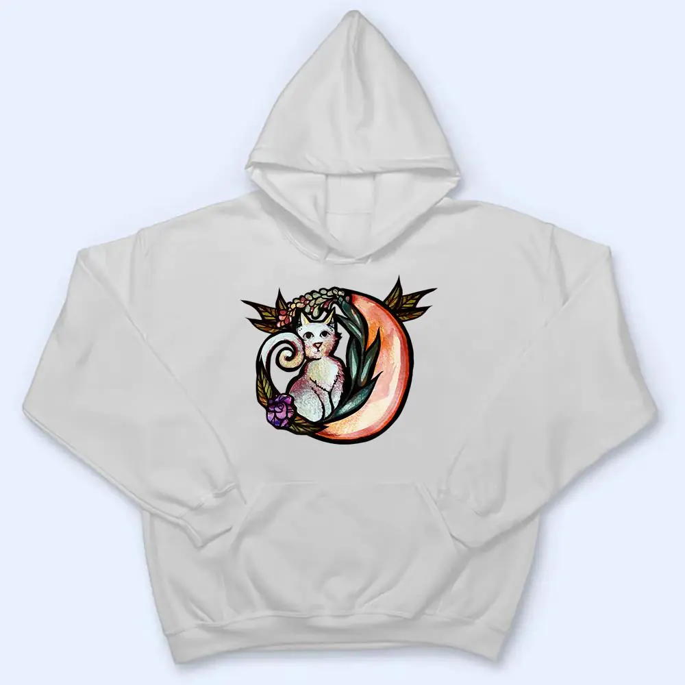 Cat-Moon-Flower-Art-Nature-Kitty-Cats-T-Shirt-3 Cat Moon Flower Art Nature Kitty Cats T Shirt