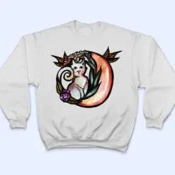 Cat Moon Flower Art Nature Kitty Cats T Shirt Cat Moon Flower Art Nature Kitty Cats T Shirt