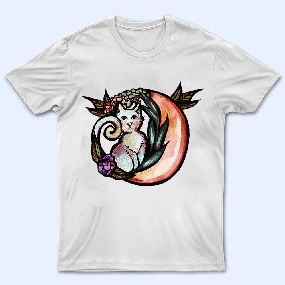 Cat Moon Flower Art Nature Kitty Cats T Shirt Cat Moon Flower Art Nature Kitty Cats T Shirt