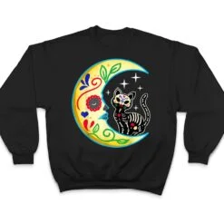 Cat Moon Sugar Skull Dia De Los Muertos Day Of He Dead T Shirt Cat Moon Sugar Skull Dia De Los Muertos Day Of He Dead T Shirt