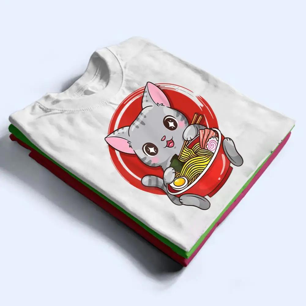 Cat-Ramen-Anime-Kawaii-Neko-Japanese-Gift-T-Shirt-1 Cat Ramen Anime Kawaii Neko Japanese Gift T Shirt