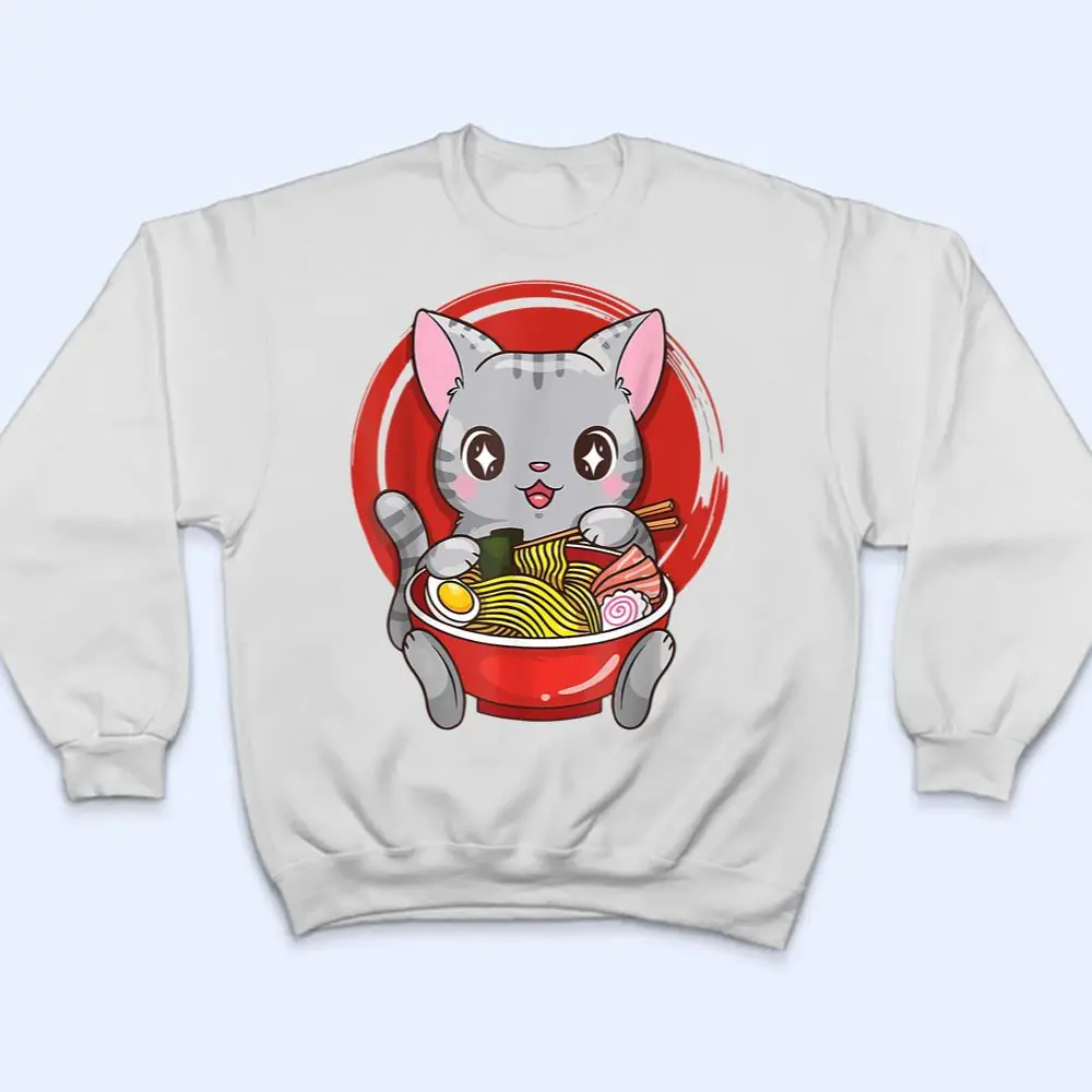 Cat-Ramen-Anime-Kawaii-Neko-Japanese-Gift-T-Shirt-4 Cat Ramen Anime Kawaii Neko Japanese Gift T Shirt