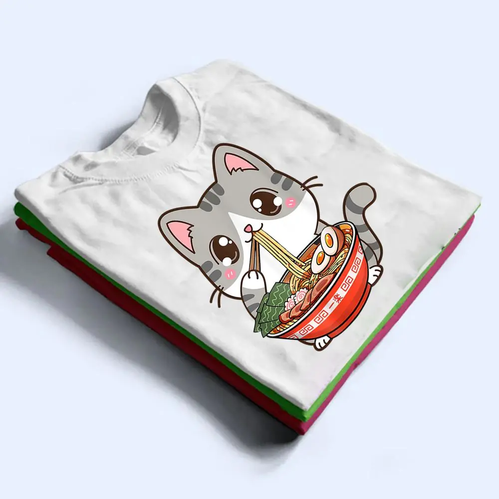 Cat-Ramen-Kawaii-Anime-Japanese-Food-Girls-Official-Teenager-T-Shirt-1 Cat Ramen Kawaii Anime Japanese Food Girls Official Teenager T Shirt