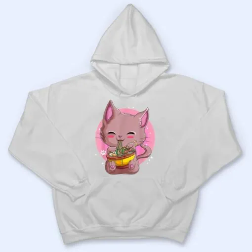 Cat Ramen Kawaii Neko Noodles Bowl Women Girls T Shirt