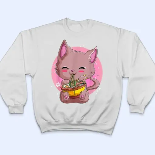 Cat Ramen Kawaii Neko Noodles Bowl Women Girls T Shirt