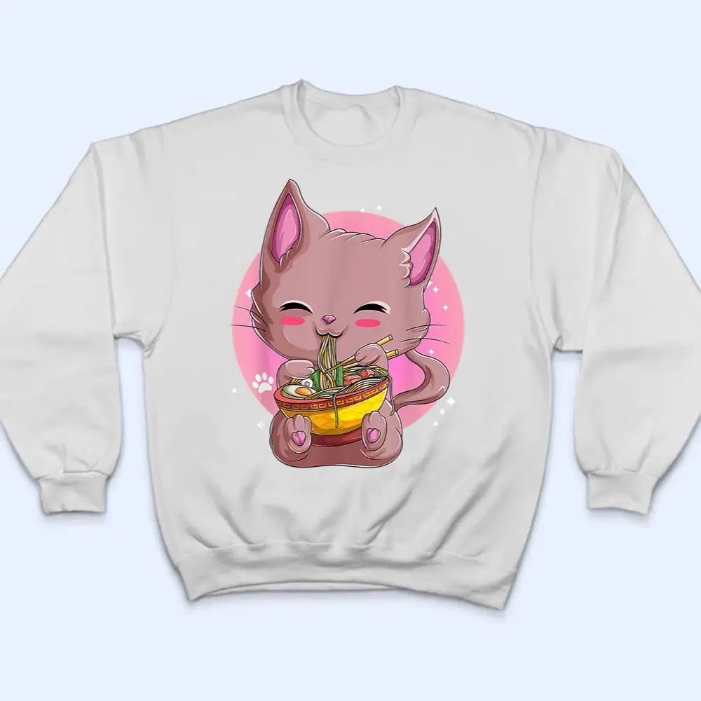 Cat-Ramen-Kawaii-Neko-Noodles-Bowl-Women-Girls-T-Shirt-4 Cat Ramen Kawaii Neko Noodles Bowl Women Girls T Shirt