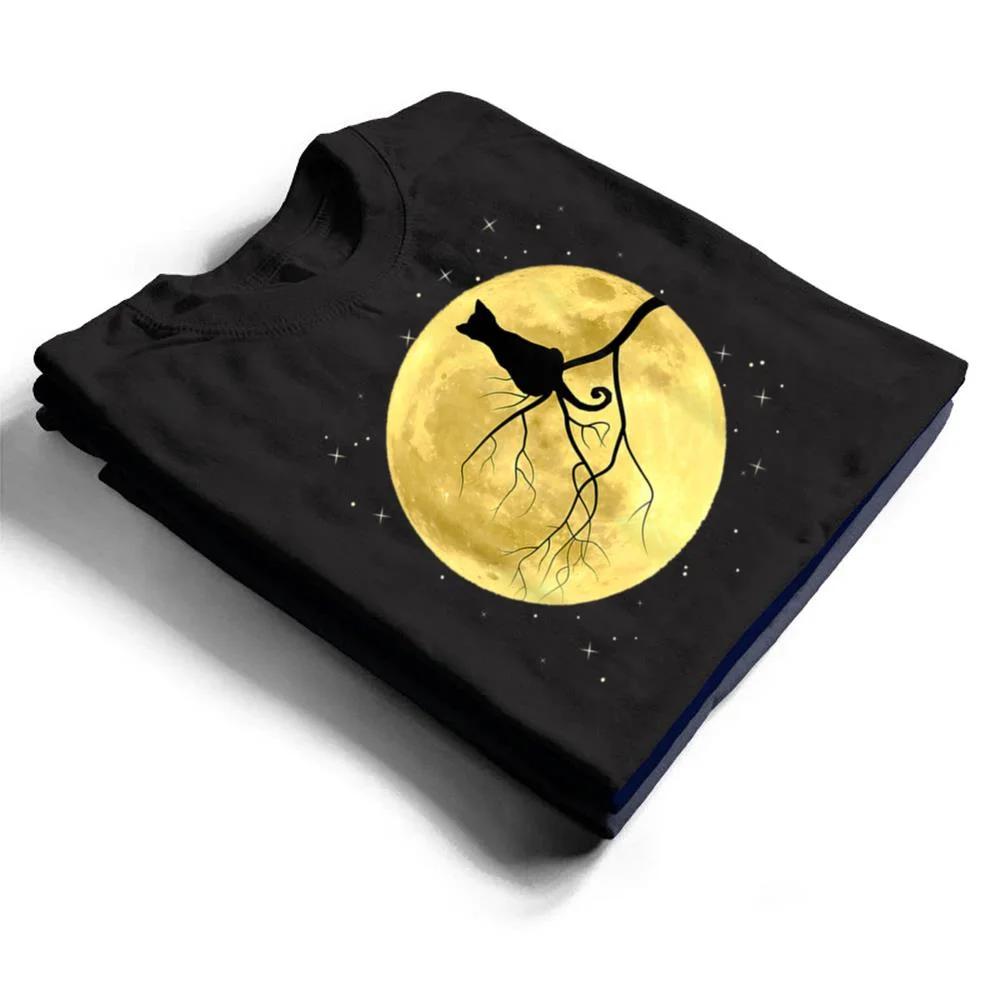 Cat-Silhouette-On-Moon-Mystical-Cat-Halloween-Cat-And-Moon-T-Shirt-1 Cat Silhouette On Moon Mystical Cat Halloween Cat And Moon T Shirt