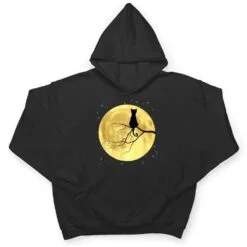 Cat Silhouette On Moon Mystical Cat Halloween Cat And Moon T Shirt Cat Silhouette On Moon Mystical Cat Halloween Cat And Moon T Shirt
