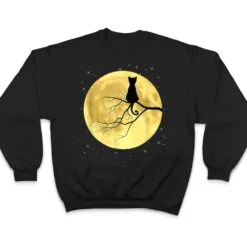 Cat Silhouette On Moon Mystical Cat Halloween Cat And Moon T Shirt Cat Silhouette On Moon Mystical Cat Halloween Cat And Moon T Shirt