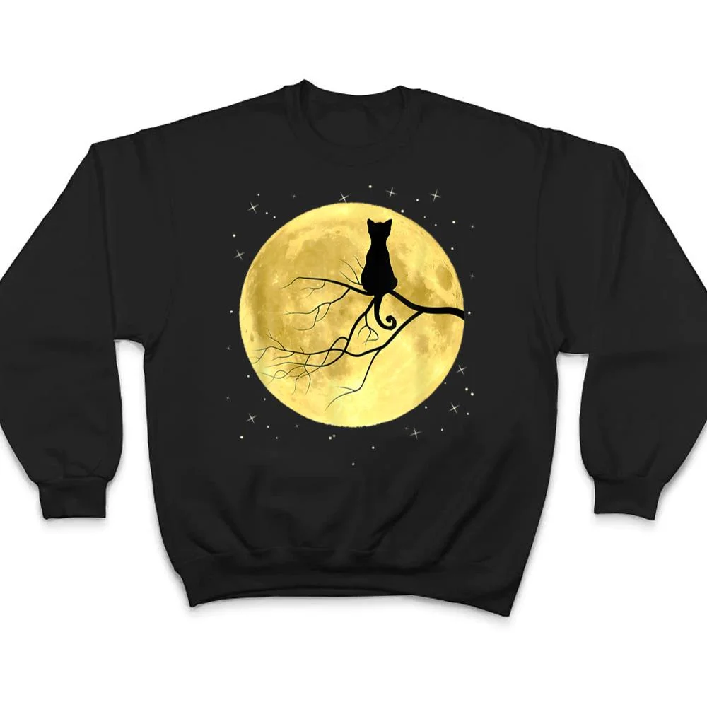 Cat-Silhouette-On-Moon-Mystical-Cat-Halloween-Cat-And-Moon-T-Shirt-4 Cat Silhouette On Moon Mystical Cat Halloween Cat And Moon T Shirt