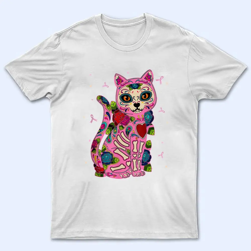 Cat Sugar Skull Mexico Breast Cancer Pink Ribbon T Shirt Cat Sugar Skull Mexico Breast Cancer Pink Ribbon T Shirt