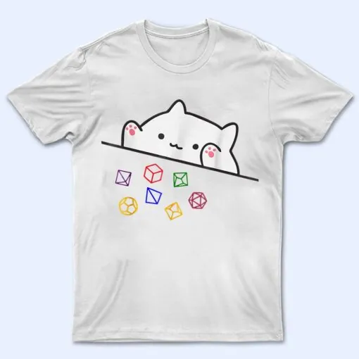 Cat Throwing Dice Tabletop Games Cute Kawaii Animal Lover T Shirt