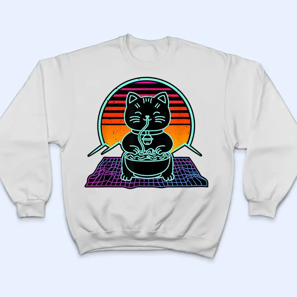 Cat Tshirt, Cute Cat Tee, Cat Lover Shirt, Retrowave Cat T Shirt
