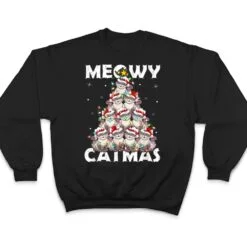 Cat Xmas Lights Santa Meowy Catmas Cat Christmas Ree T Shirt