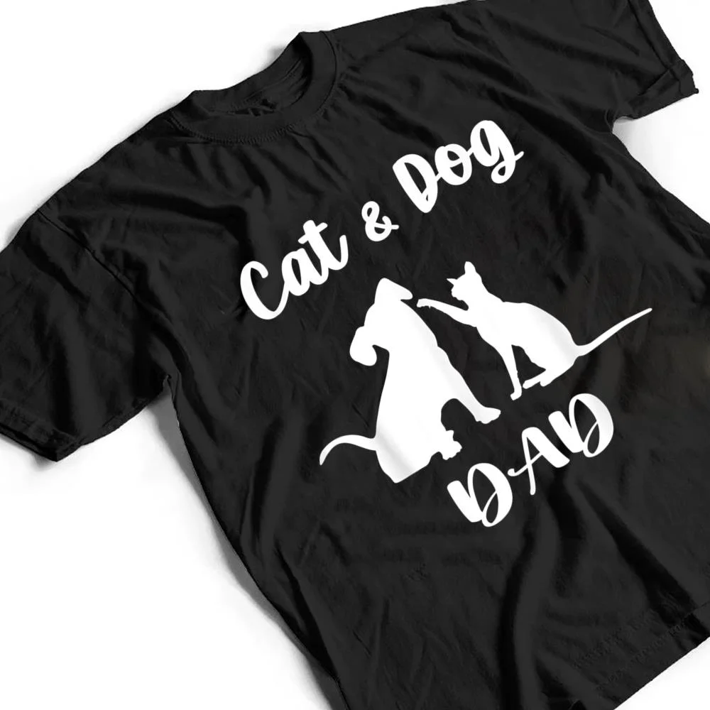 Cat-and-Dog-Dad-Pets-Animals-Lover-Puppy-for-Men-T-Shirt-2 Cat and Dog Dad Pets Animals Lover Puppy for Men T Shirt