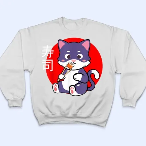 Cat loves Sushi Kawaii Neko T Shirt