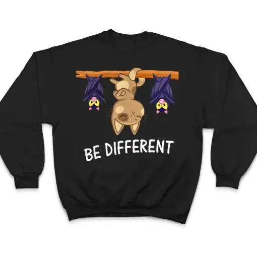 Cat with Bats Be different Funny Cat Lover T Shirt