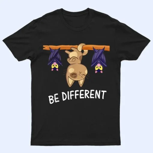 Cat with Bats Be different Funny Cat Lover T Shirt