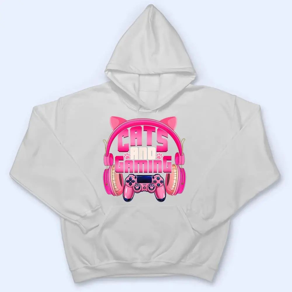 Cats-And-Gaming-Funny-Cat-Lover-Gaming-Gifts-Teens-Girls-T-Shirt-3 Cats And Gaming Funny Cat Lover Gaming Gifts Teens Girls T Shirt