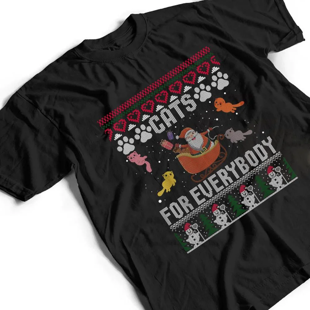Cats-For-Everybody-Christmas-Cute-Cat-Lover-T-Shirt-2 Cats For Everybody Christmas Cute Cat Lover T Shirt