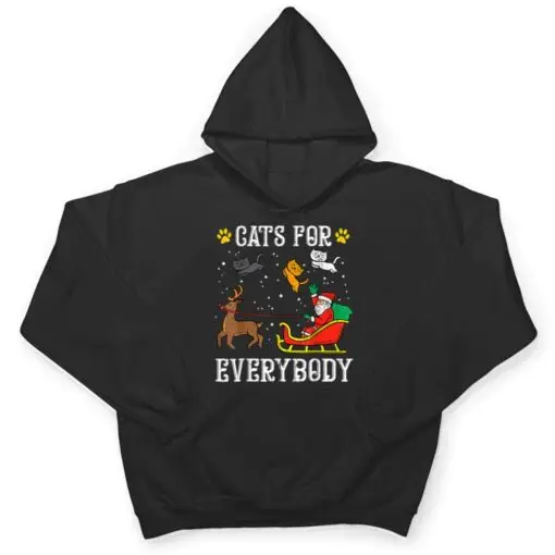 Cats For Everybody Santa Funny Christmas PJs Xmas Women T Shirt