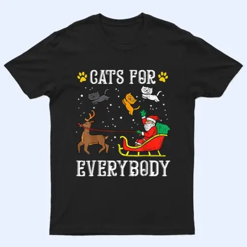 Cats For Everybody Santa Funny Christmas PJs Xmas Women T Shirt