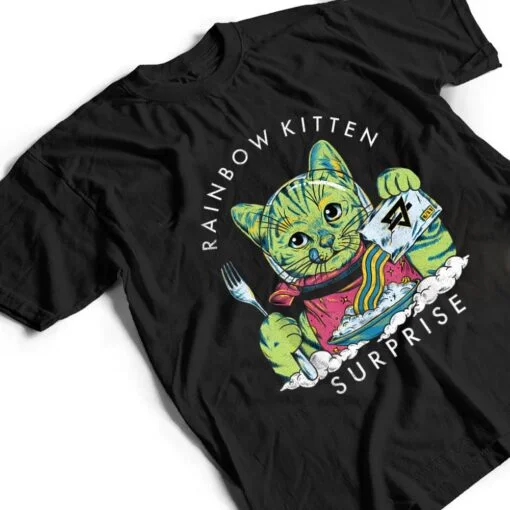 Cats Rainbow Kitten Surprise Cute Eat Retro Animals Vintage T Shirt