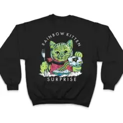 Cats Rainbow Kitten Surprise Cute Eat Retro Animals Vintage T Shirt