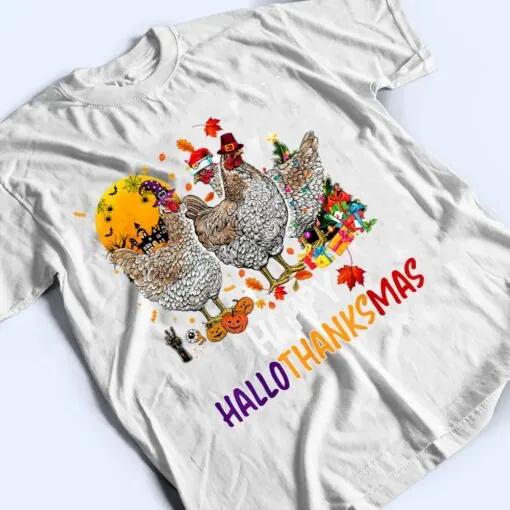 Chicken Halloween Happy HalloThanksMas Autumn Thanksgiving T Shirt