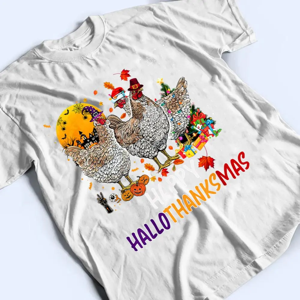 Chicken-Halloween-Happy-HalloThanksMas-Autumn-Thanksgiving-T-Shirt-2 Chicken Halloween Happy HalloThanksMas Autumn Thanksgiving T Shirt