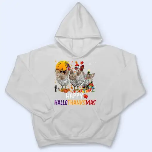 Chicken Halloween Happy HalloThanksMas Autumn Thanksgiving T Shirt