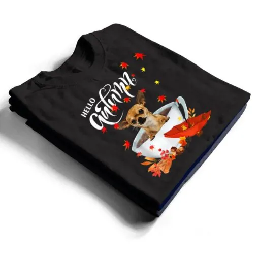 Chihuahua Autumn Dog And Coffee Fall Thanksgiving Chihuahua T Shirt