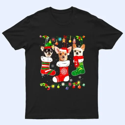 Chihuahua Christmas Lights Gift Funny Xmas Dog Lover T Shirt