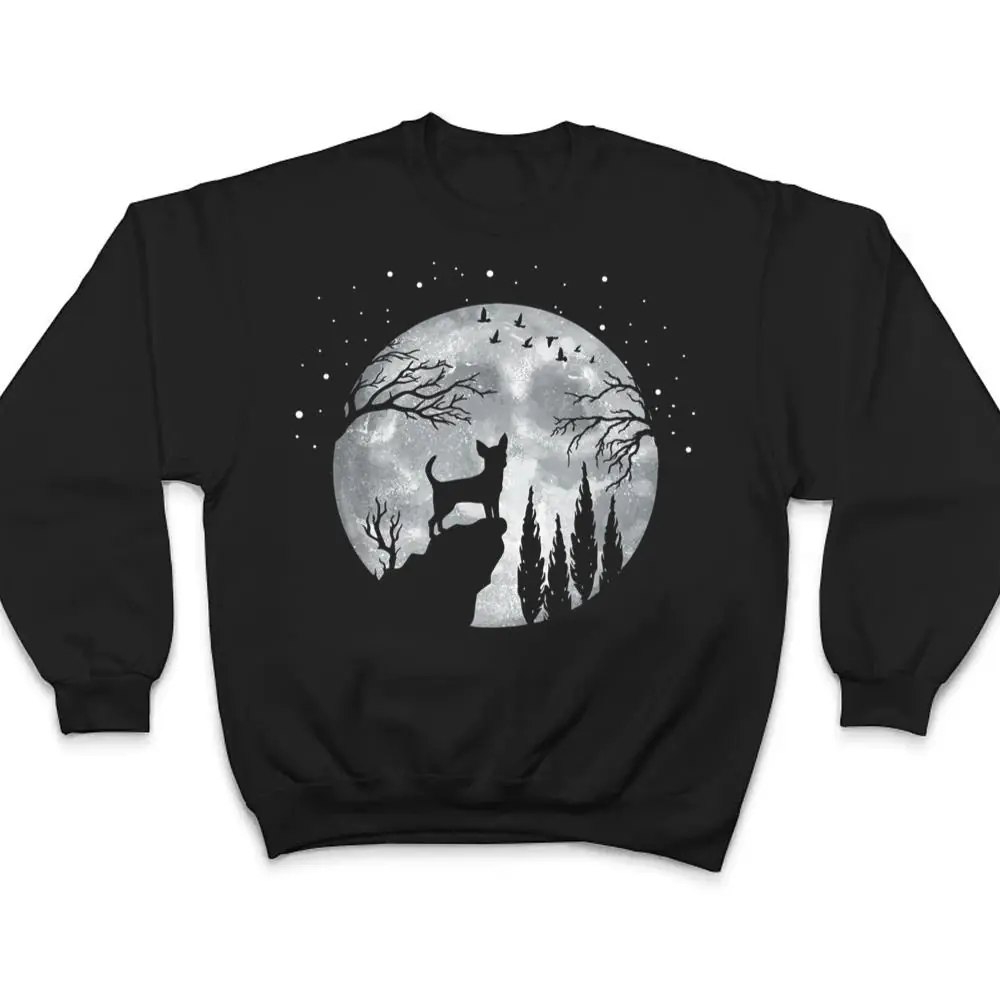 Chihuahua-Dog-Full-Moon-At-Night-Dog-Breed-Chihuahua-T-Shirt-4 Chihuahua Dog Full Moon At Night - Dog Breed Chihuahua T Shirt