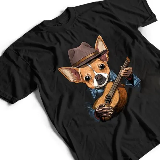 Chihuahua Playing Guitar Pet Toy Dog Lover Guitar Player T Shirt