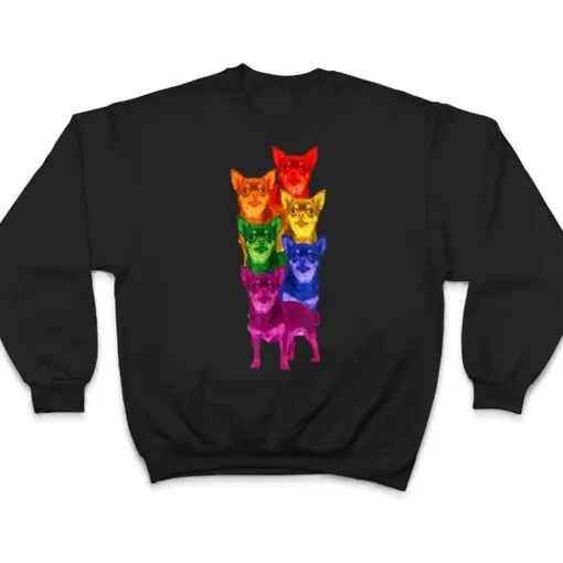Chihuahua Rainbow Flag Gay Pride LGBT Dog Lover T Shirt