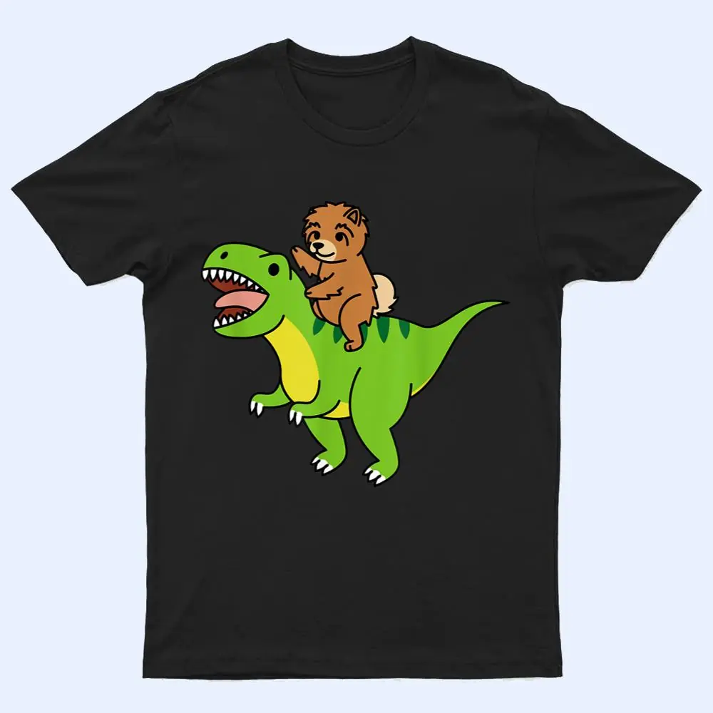 Chow Chow Riding T-Rex Dinosaur Dog T Shirt Chow Chow Riding T-Rex Dinosaur Dog T Shirt