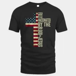 Christian USA Flag Fully Vaccinated By The Blood Of Jesus Ver 1